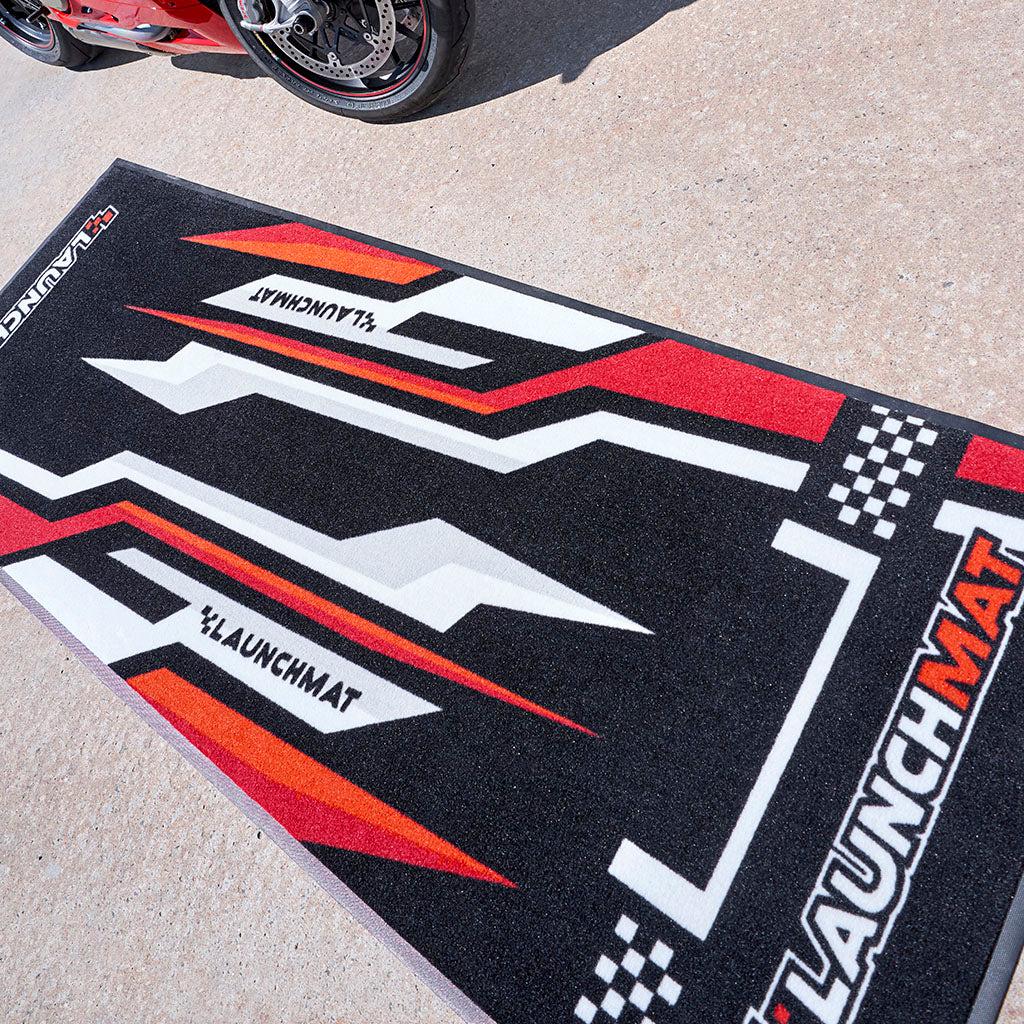 Carpeted Motorcycle Mats (Lightning Design)